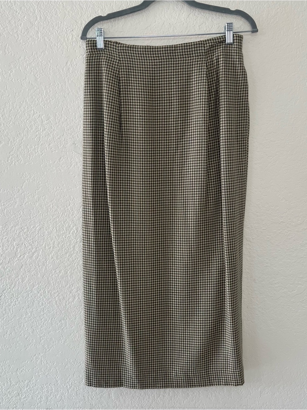 VTG Susan Bristol Houndstooth Wool Blend Modest Midi Skirt Women’s Size 12